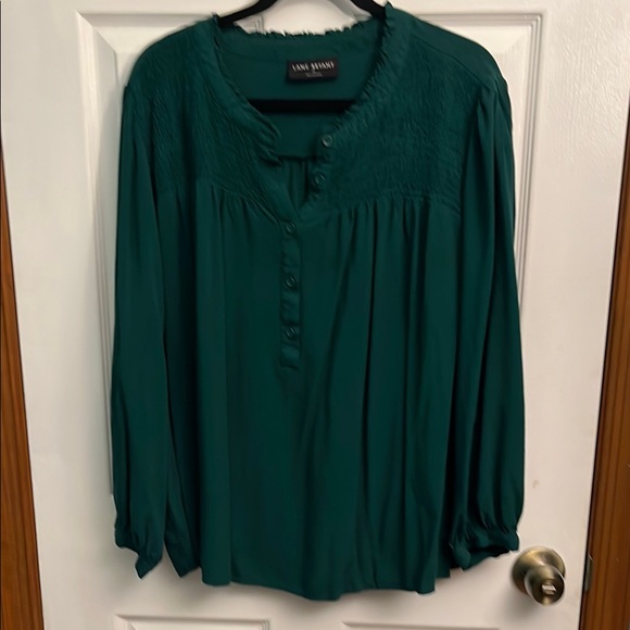 Lane Bryant Green Blouse sz 22 - Picture 1 of 6